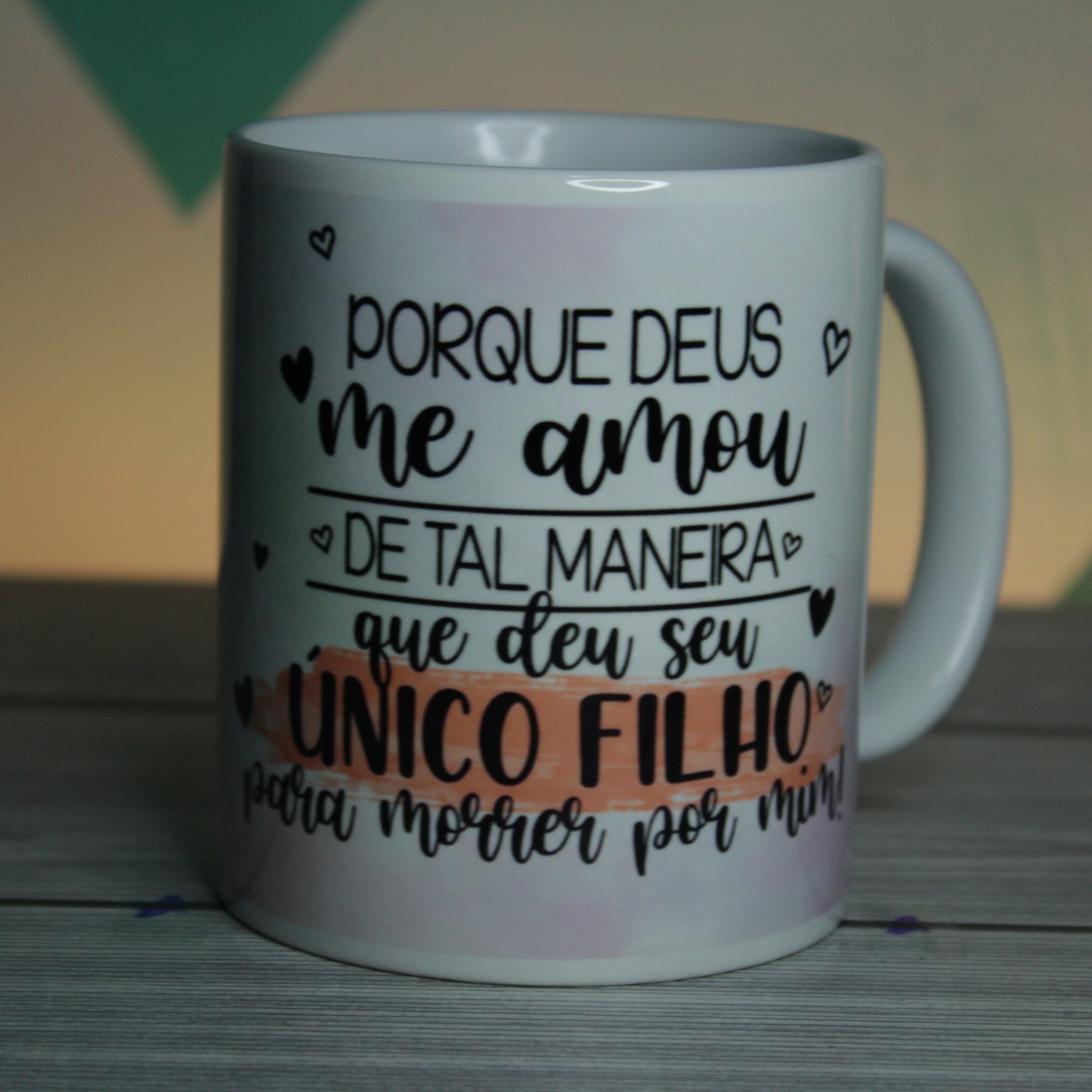Caneca João 3:16 – Porque Deus Me Amou | Fé e Amor | 325 ml