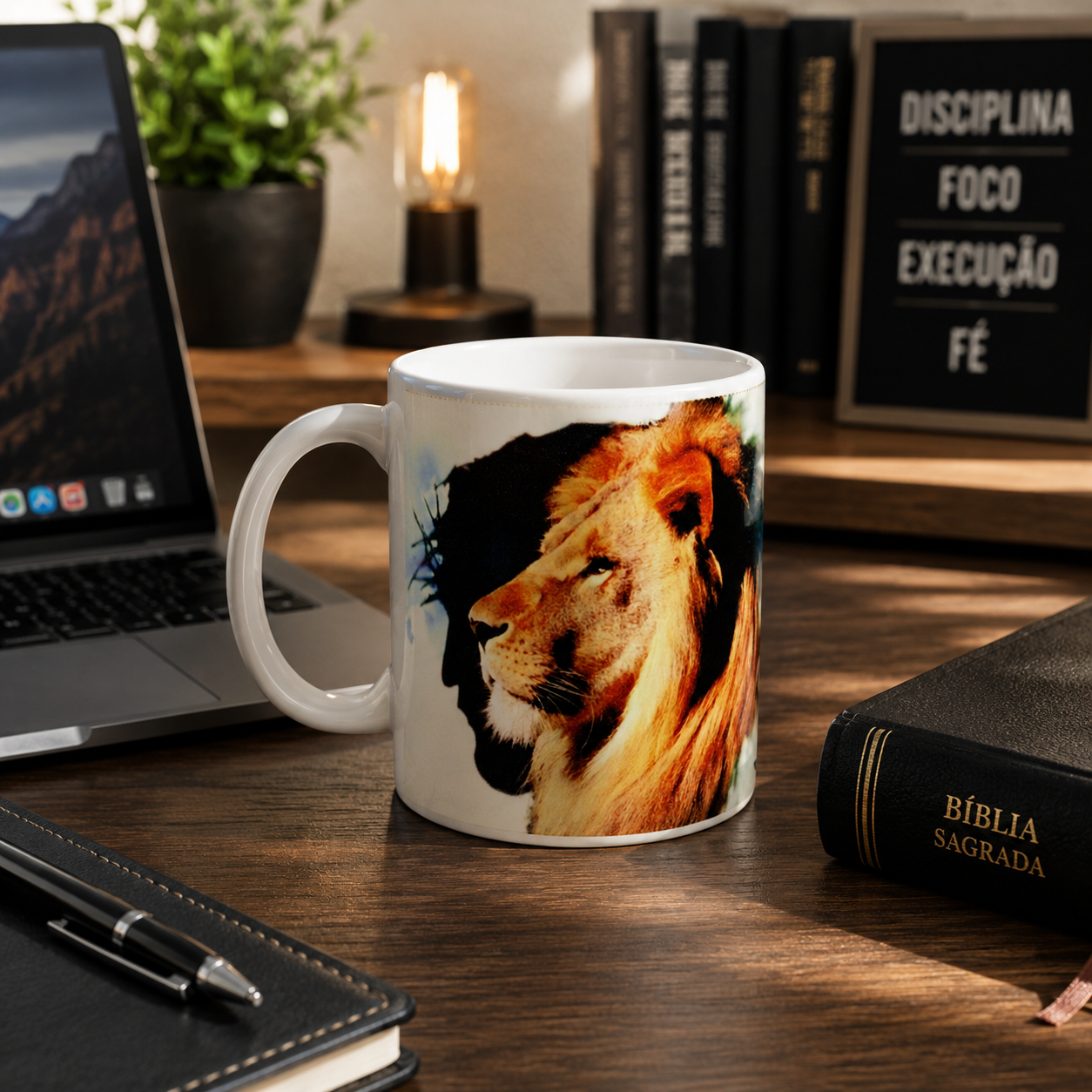 Caneca Tudo Posso Naquele que Me Fortalece 🦁