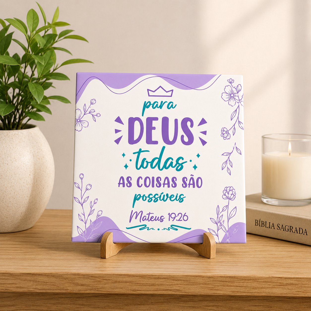 Placa Decorativa - Versículos Bíblicos 📖