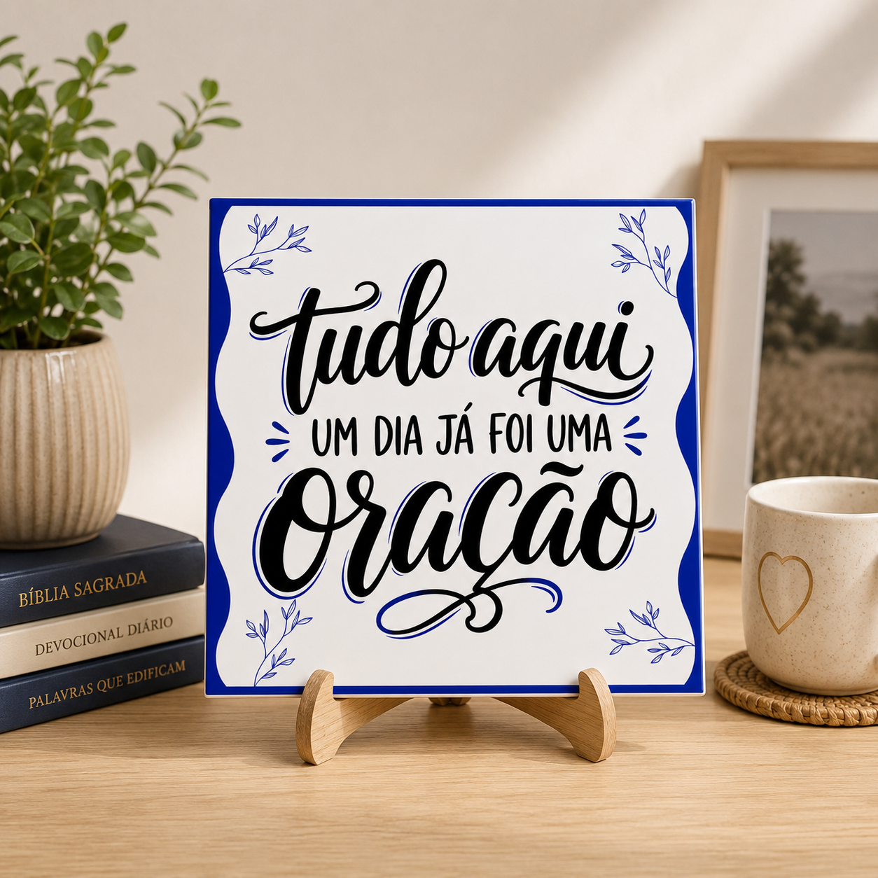 Placa Decorativa - Tudo Aqui Um Dia Já Foi Uma Oração 🙏🏻